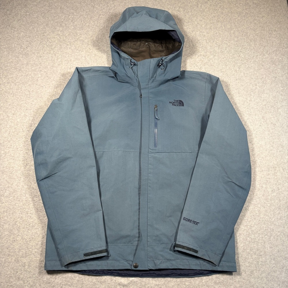 The North Face Dryzzle Gore-Tex Jacket Men Large Blue Hooded Waterproof Shell